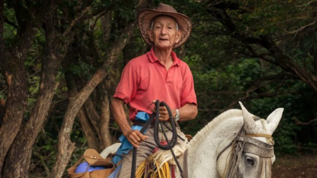 Traditional Guanacaste cowboy riding a horse in Costa Rica